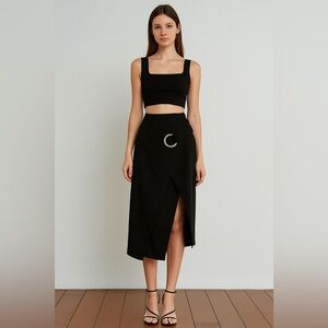 C/MEO Collective Asymmetrical On The Line Skirt In Black XXS